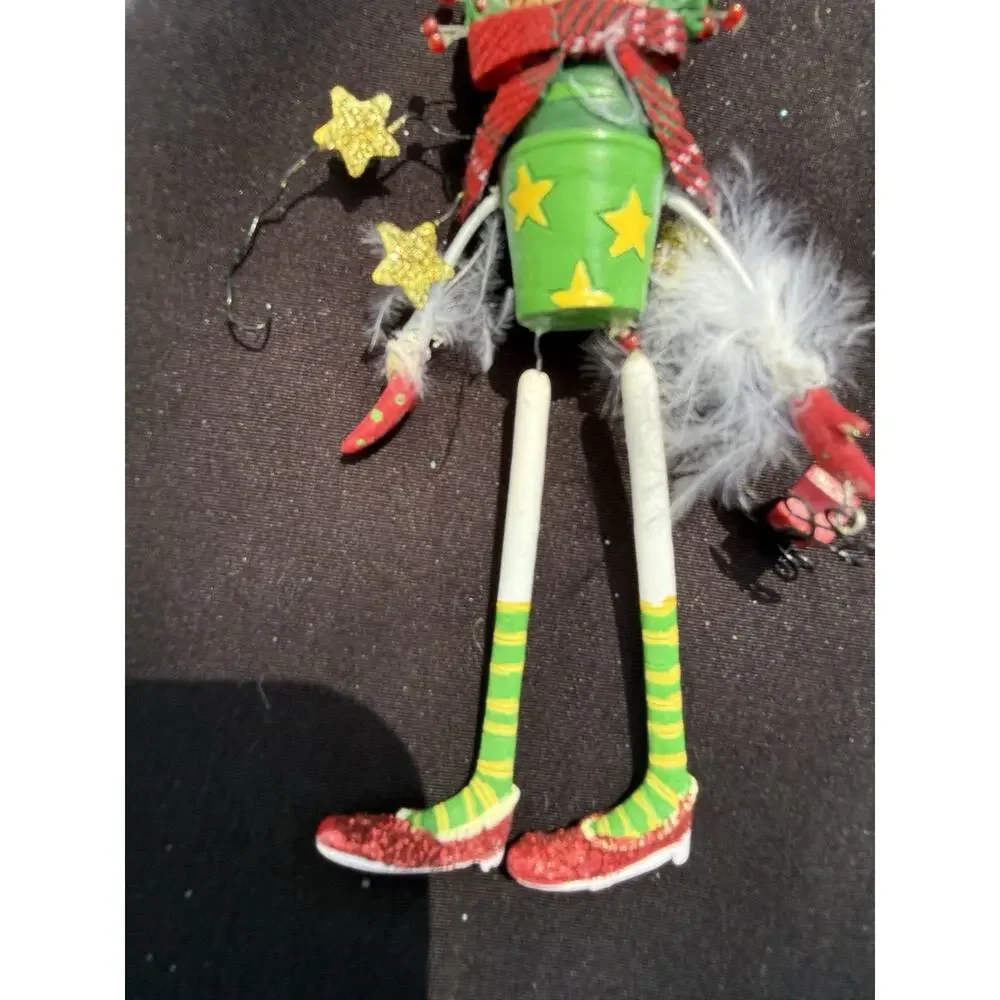 Vintage Katherines Collection Dangle Leg Cat Elf Christmas Ornament Rare! -K2